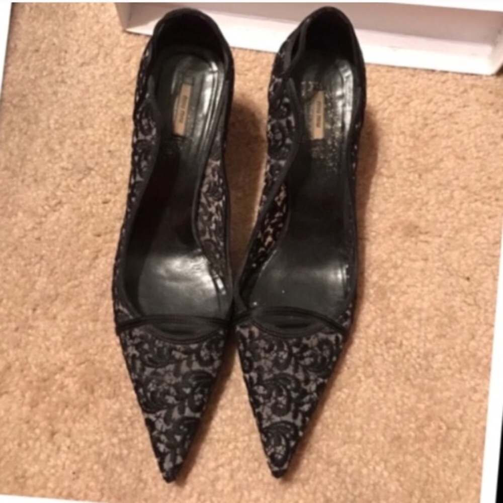 Miu Miu black lace heels - Picture 2 of 7